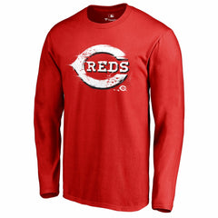 Cincinnati Reds Splatter Logo Long Sleeve T-Shirt Clearance