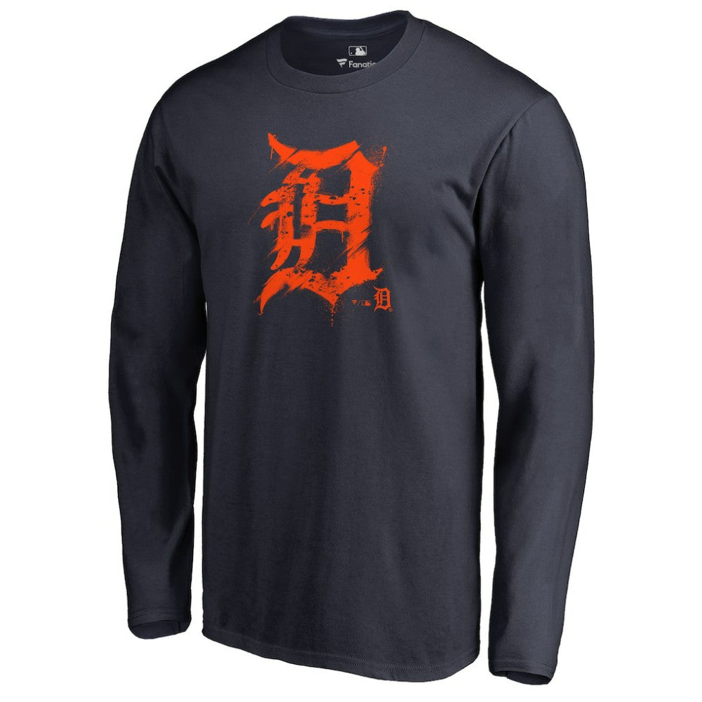 Detroit Tigers Splatter Logo Long Sleeve T-Shirt Online