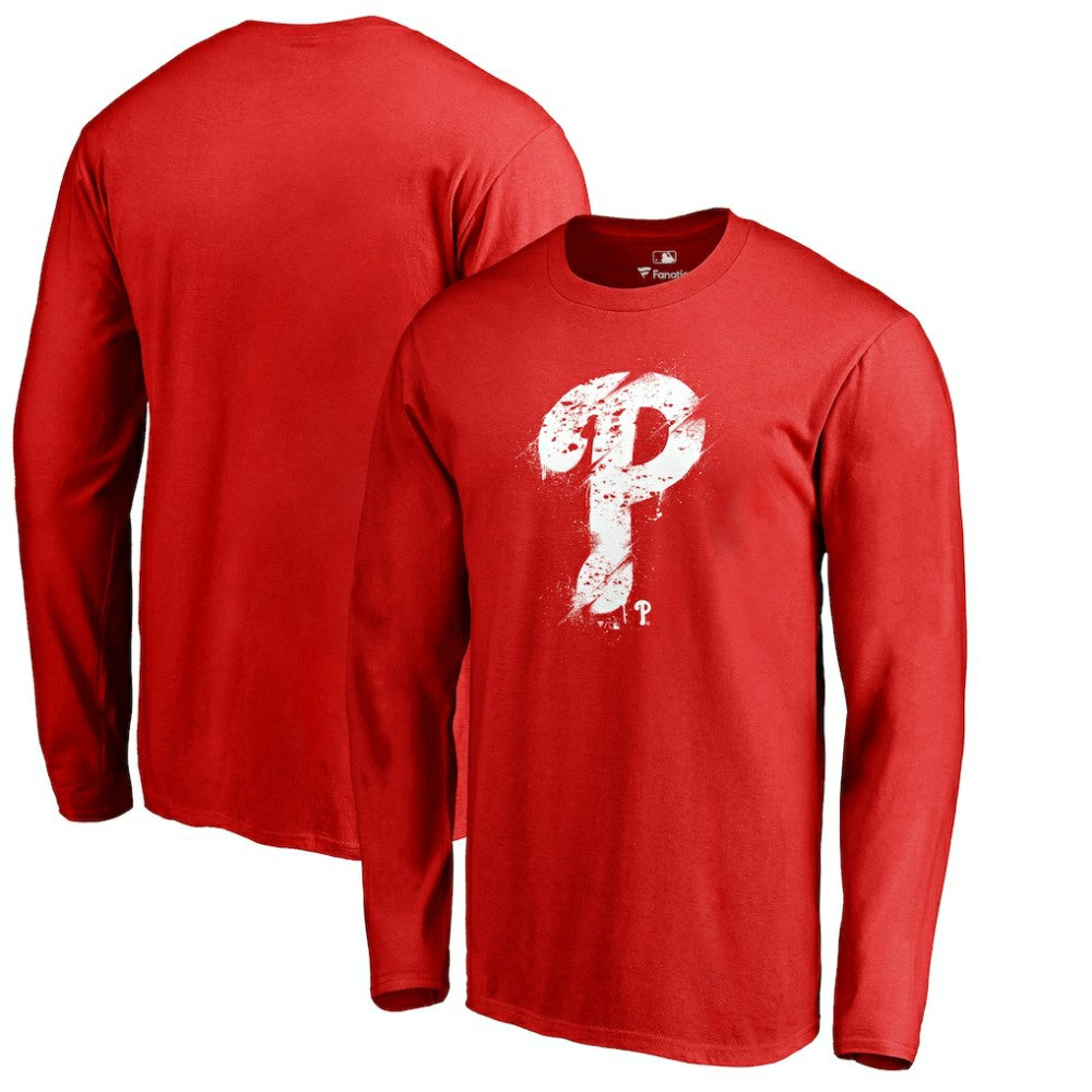 Philadelphia Phillies Splatter Logo Long Sleeve T-Shirt Lifestyle