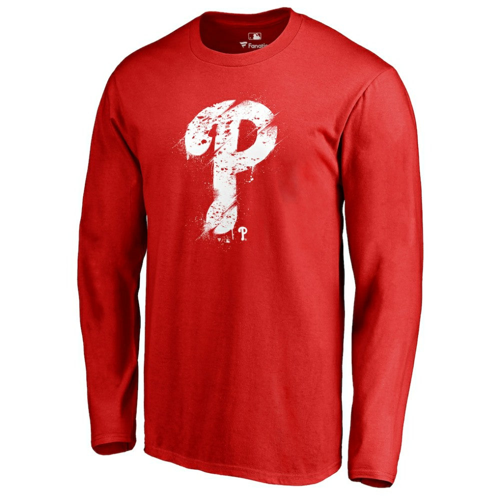 Philadelphia Phillies Splatter Logo Long Sleeve T-Shirt Lifestyle