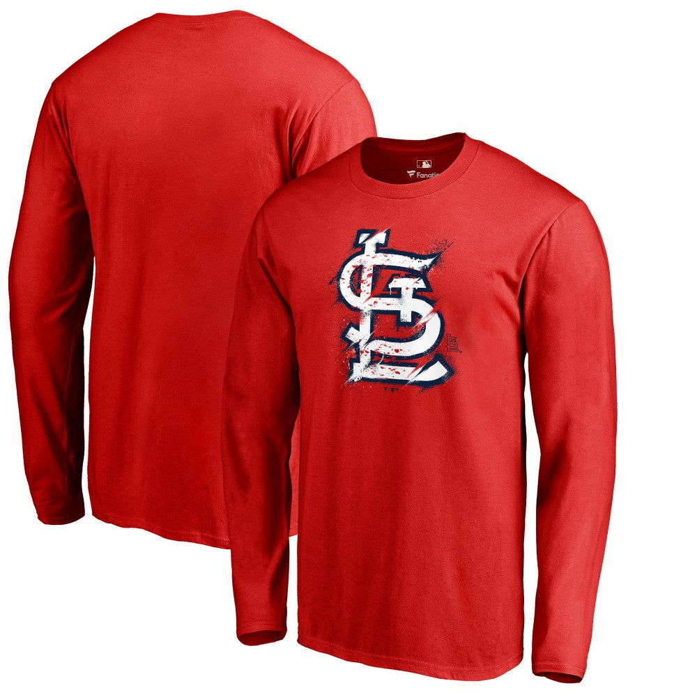 St. Louis Cardinals Splatter Logo Long Sleeve T-Shirt for sale