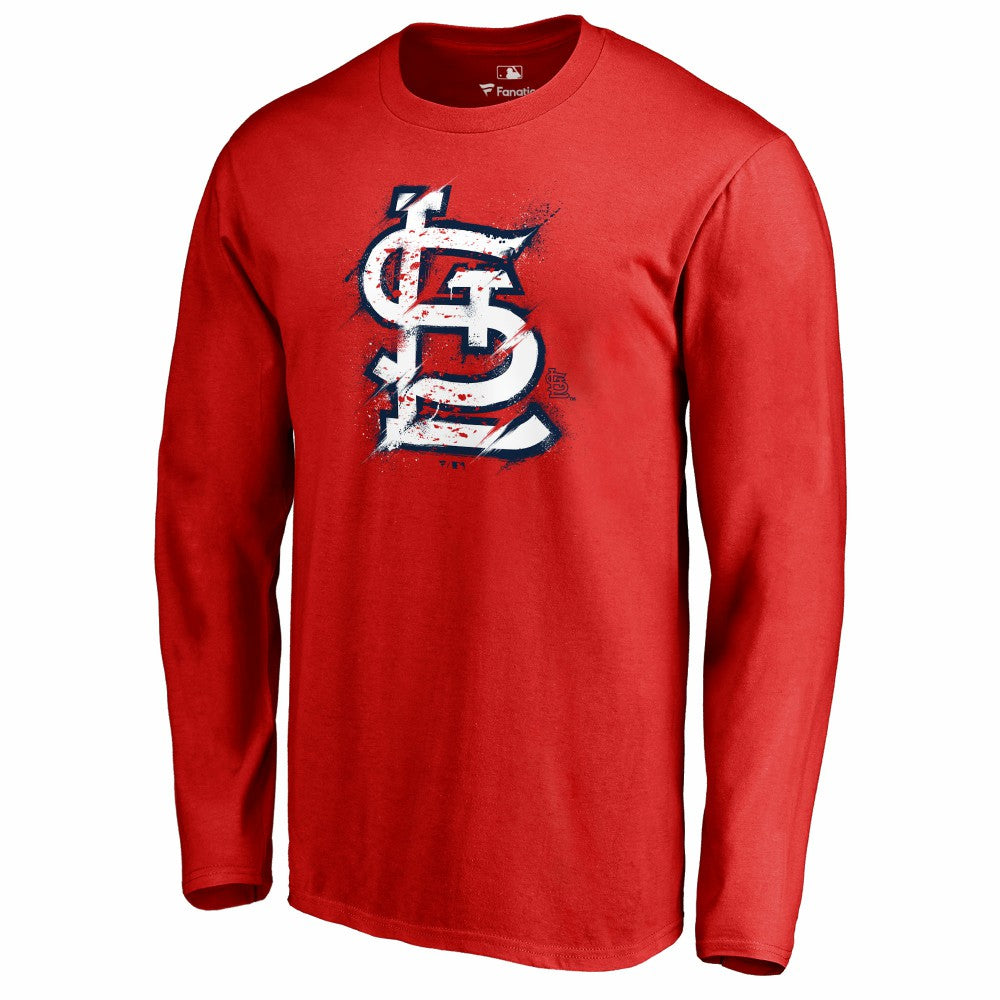 St. Louis Cardinals Splatter Logo Long Sleeve T-Shirt for sale