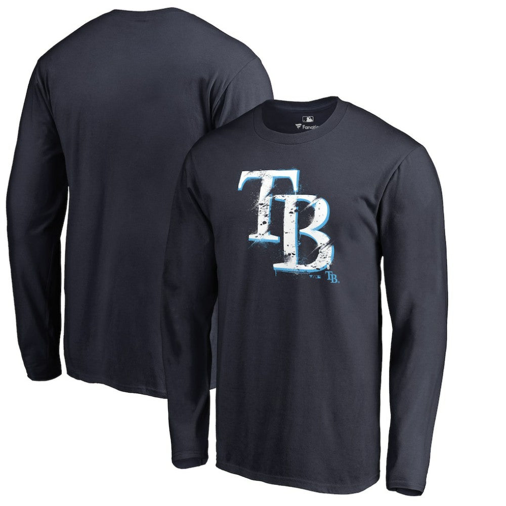 Tampa Bay Rays Splatter Logo Long Sleeve T-Shirt Lifestyle