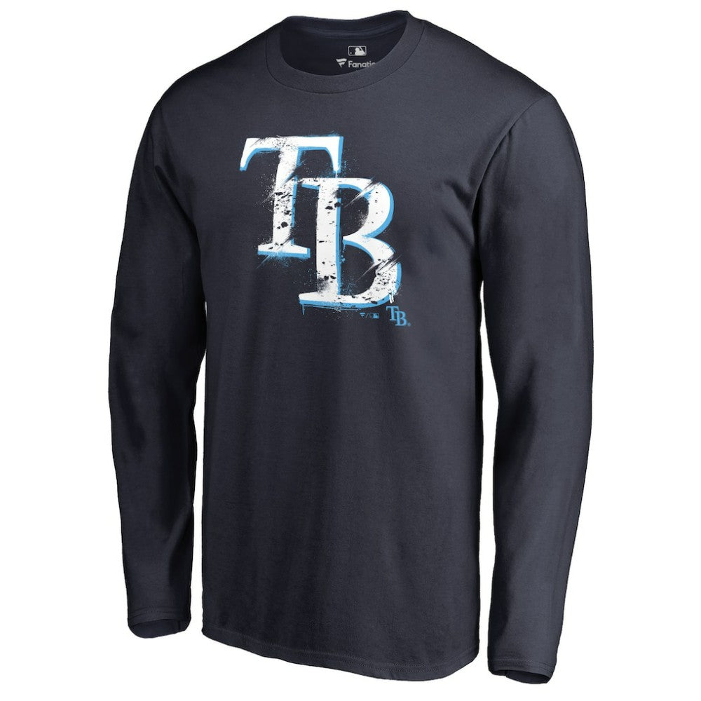 Tampa Bay Rays Splatter Logo Long Sleeve T-Shirt Lifestyle