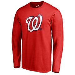 Washington Nationals Splatter Logo Long Sleeve T-Shirt Sale