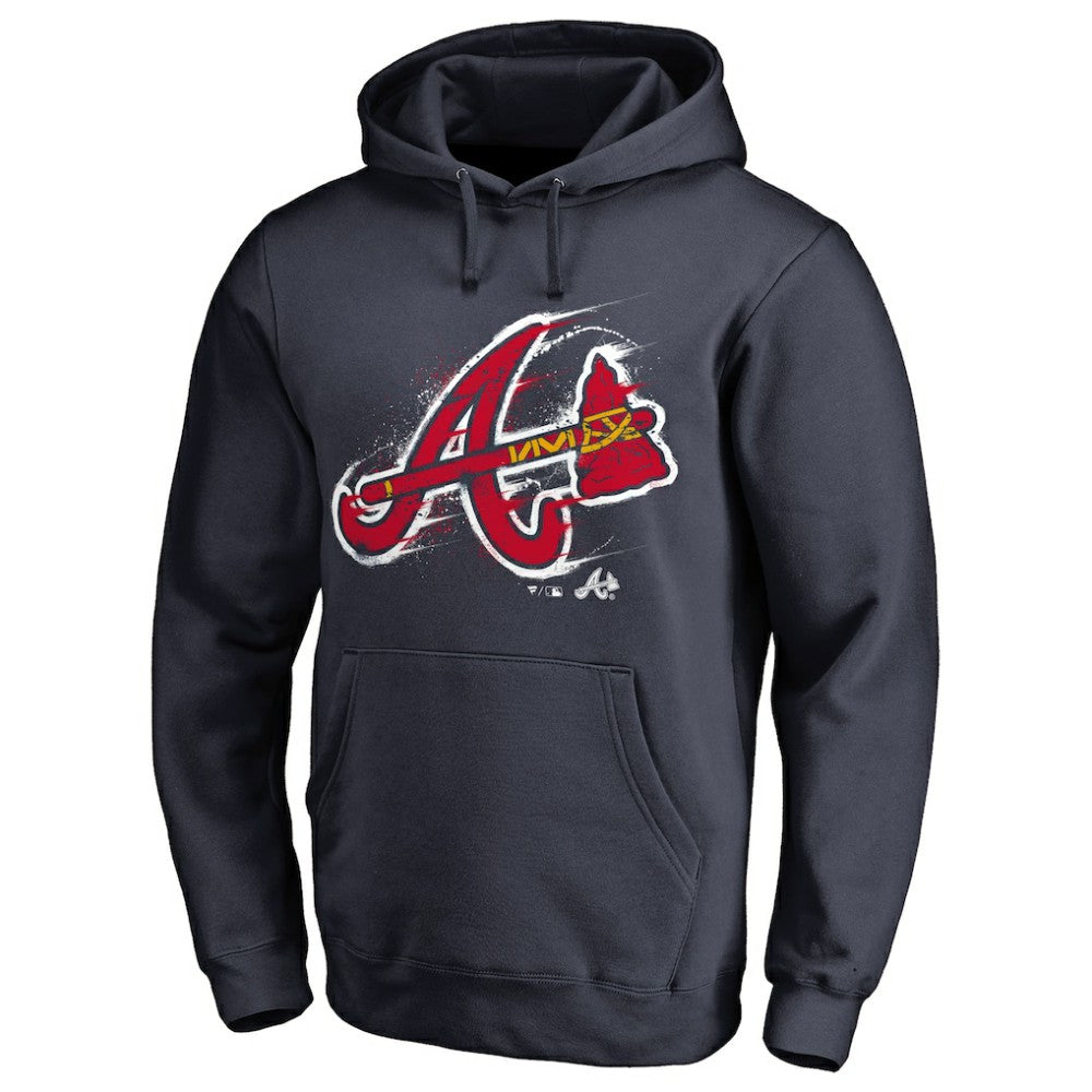 Atlanta Braves Splatter Logo Pullover Hoodie On Sale
