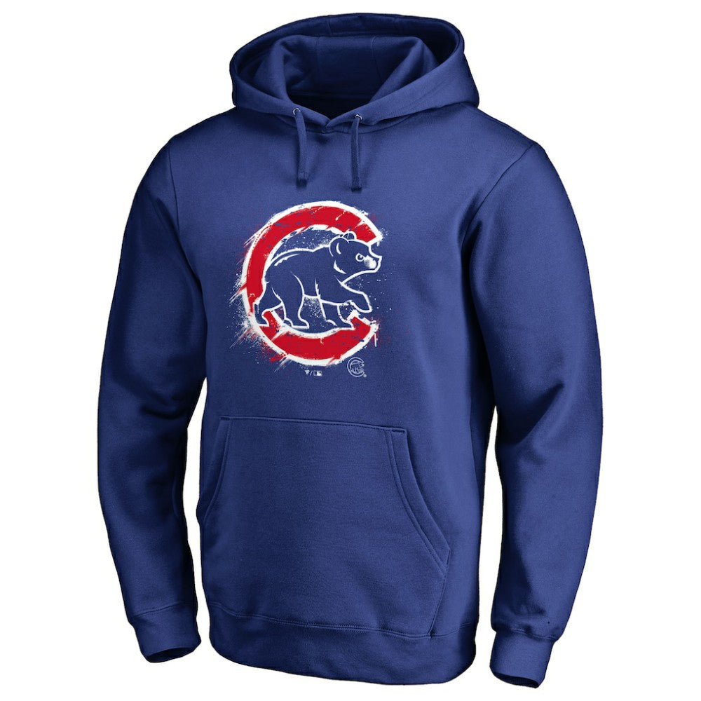 Chicago Cubs Splatter Logo Pullover Hoodie Near Me