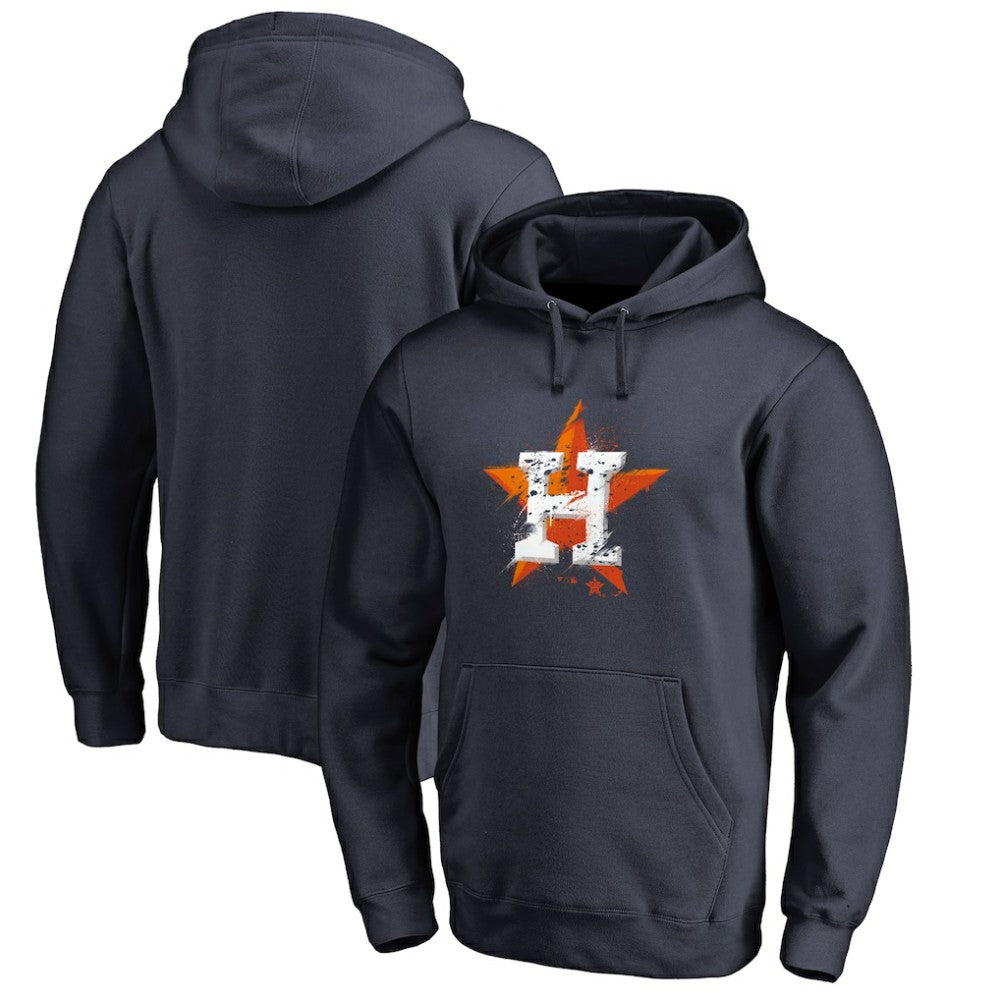 Houston Astros Splatter Logo Pullover Hoodie On Sale