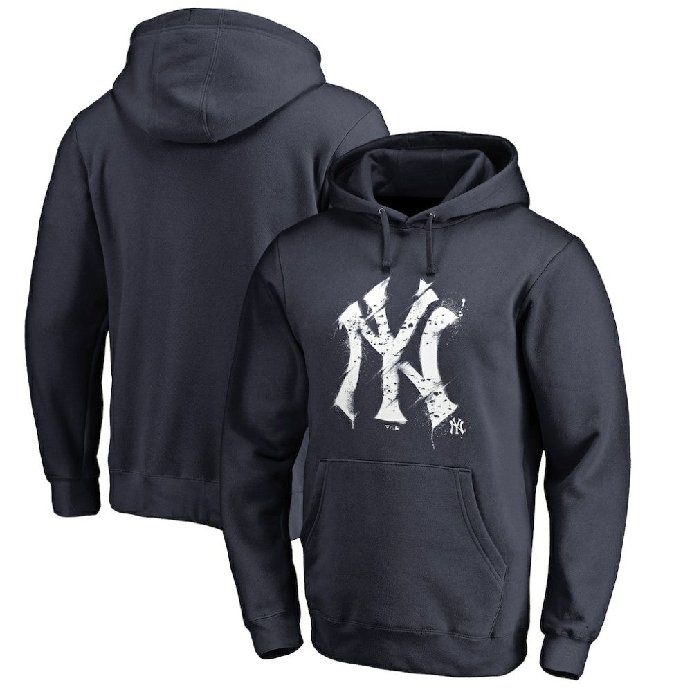 New York Yankees Splatter Logo Pullover Hoodie On Sale