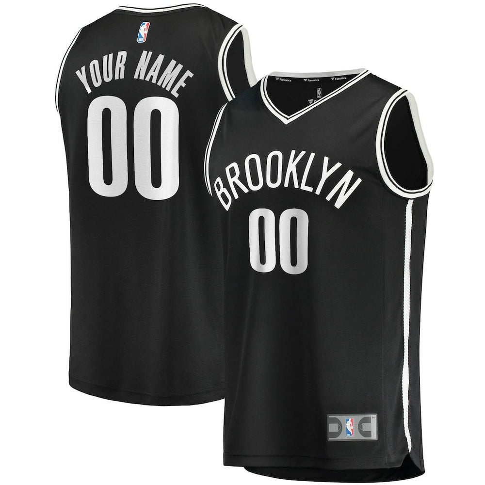 Fanatics - Brooklyn Nets Fast Break Custom Replica Jersey Black - Icon Edition