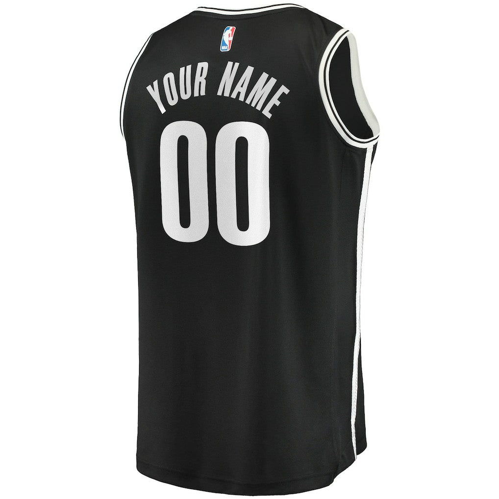 Fanatics - Brooklyn Nets Fast Break Custom Replica Jersey Black - Icon Edition