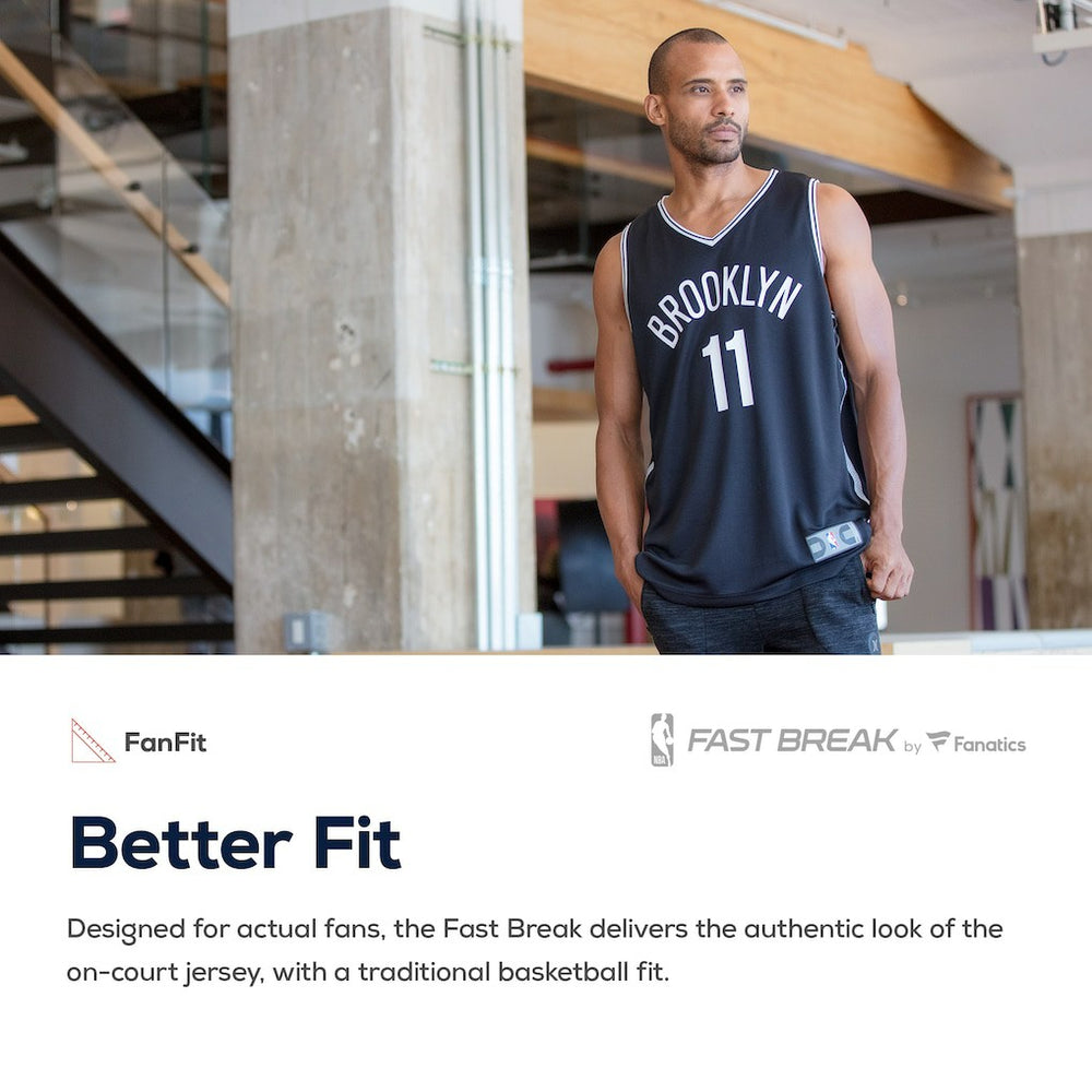 Fanatics - Brooklyn Nets Fast Break Custom Replica Jersey Black - Icon Edition