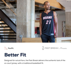 Fanatics - Miami Heat Fast Break Custom Replica Jersey Black - Icon Edition