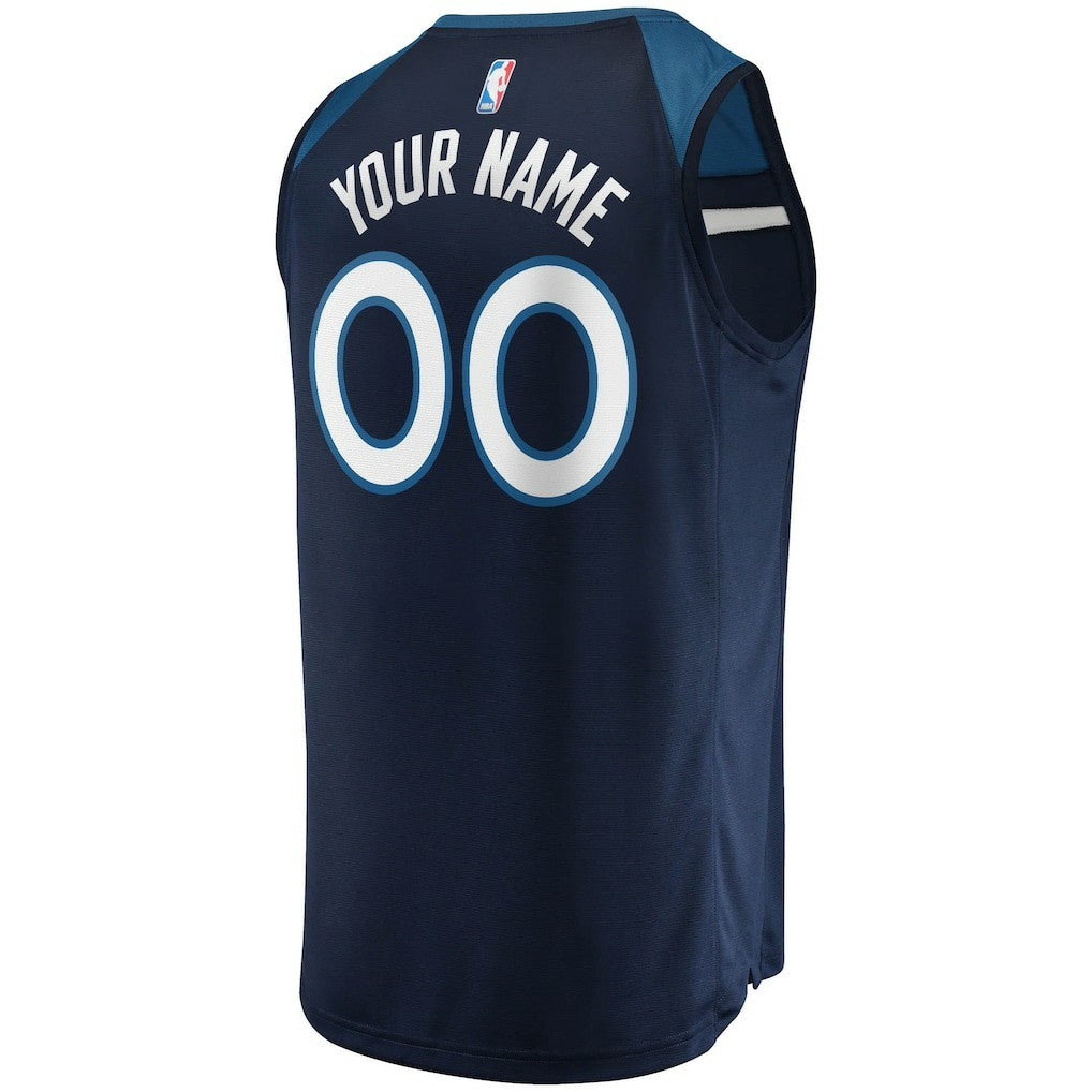 Fanatics - Minnesota Timberwolves Fast Break Custom Replica Jersey Navy - Icon Edition