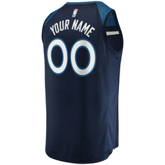 Fanatics - Minnesota Timberwolves Fast Break Custom Replica Jersey Navy - Icon Edition