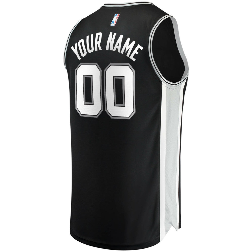 Fanatics - San Antonio Spurs Fast Break Custom Replica Jersey Black - Icon Edition