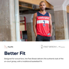 Fanatics - Washington Wizards Fast Break Custom Replica Jersey Red - Icon Edition