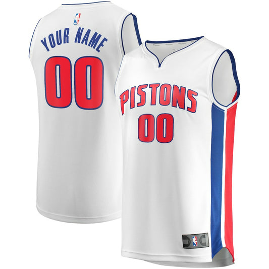 Detroit Pistons Fast Break Custom Replica Jersey White sale - Association Edition | NBA Jerseys