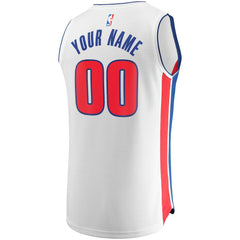 Fanatics - Detroit Pistons Fast Break Custom Replica Jersey White - Association Edition