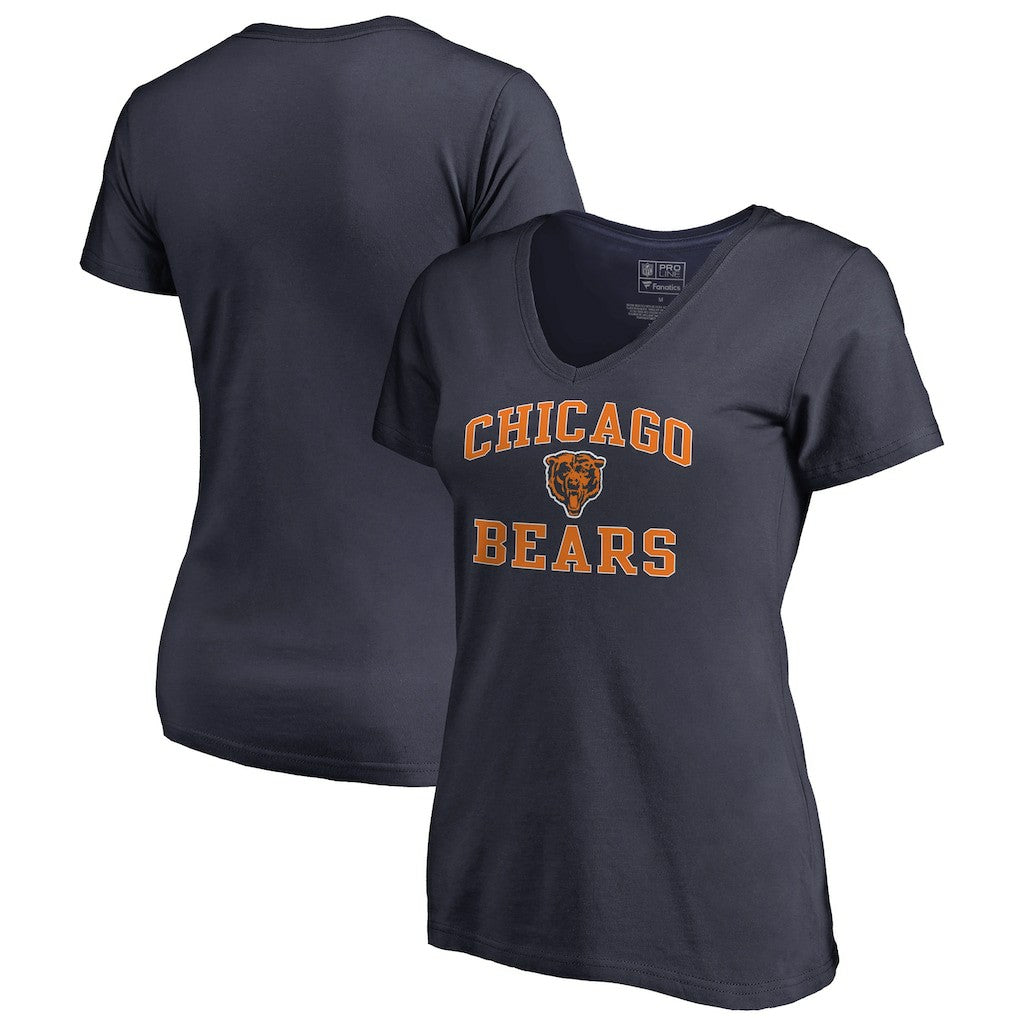 Chicago Bears Women's Vintage Collection Victory Arch V-Neck T-Shirt Navy - NFL