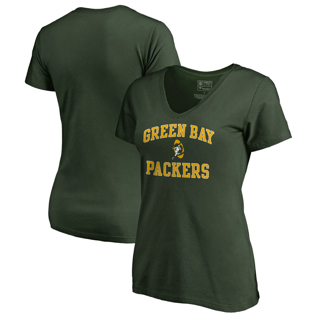 Green Bay Packers Women's Vintage Collection Victory Arch V-Neck T-Shirt Green - NFL