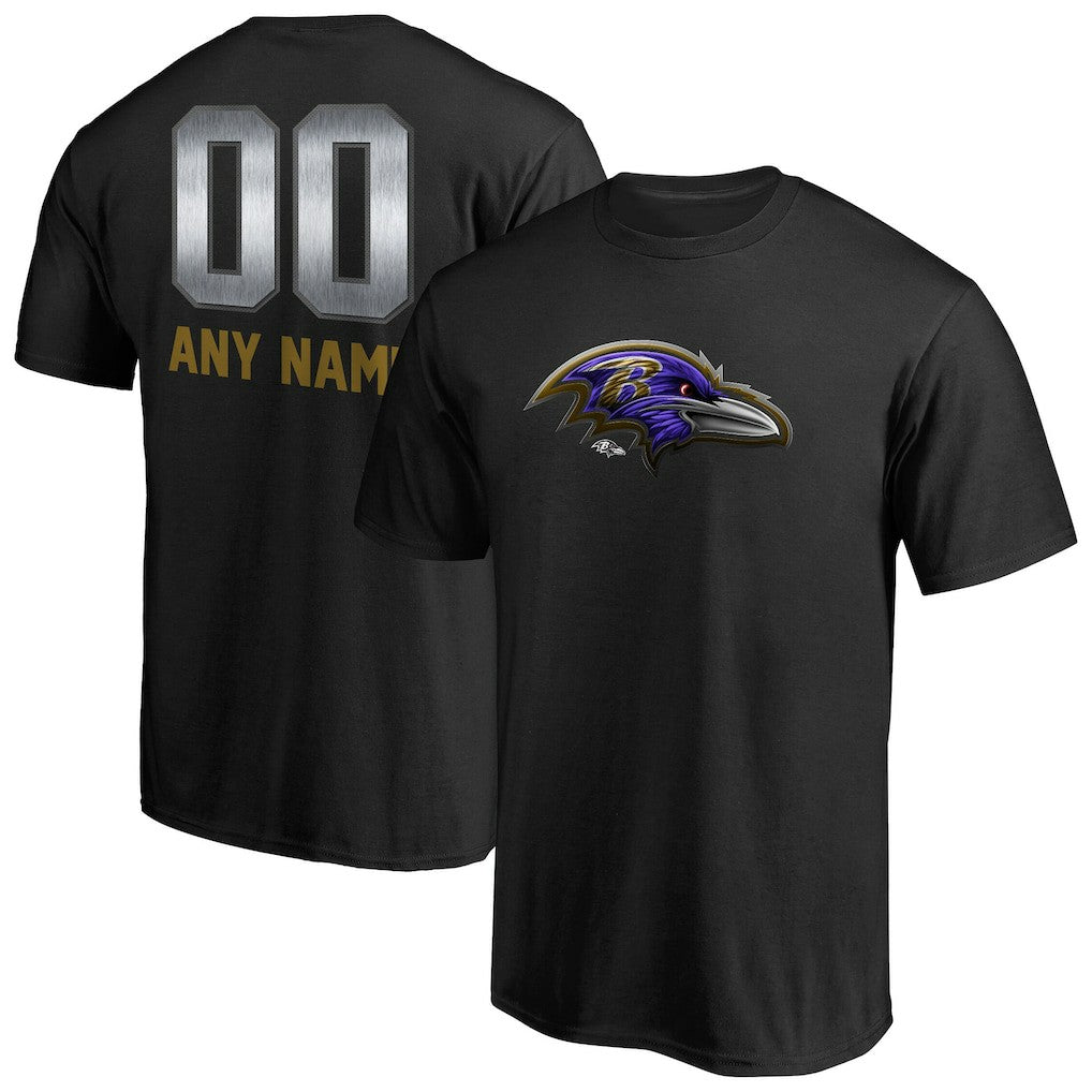 Baltimore Ravens Personalized Midnight Mascot T-Shirt Black - NFL