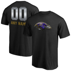 Baltimore Ravens Personalized Midnight Mascot T-Shirt Black - NFL