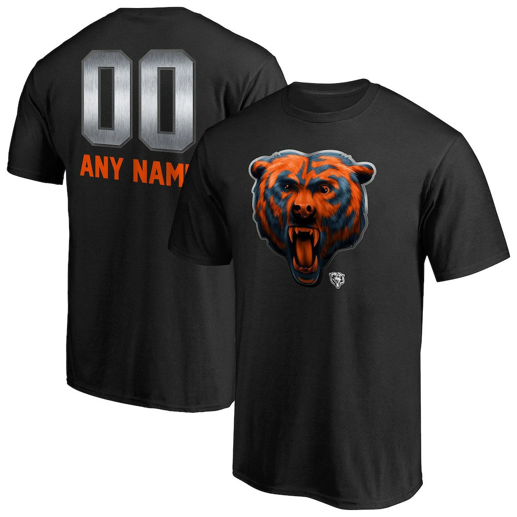 Chicago Bears Personalized Midnight Mascot T-Shirt Black - NFL