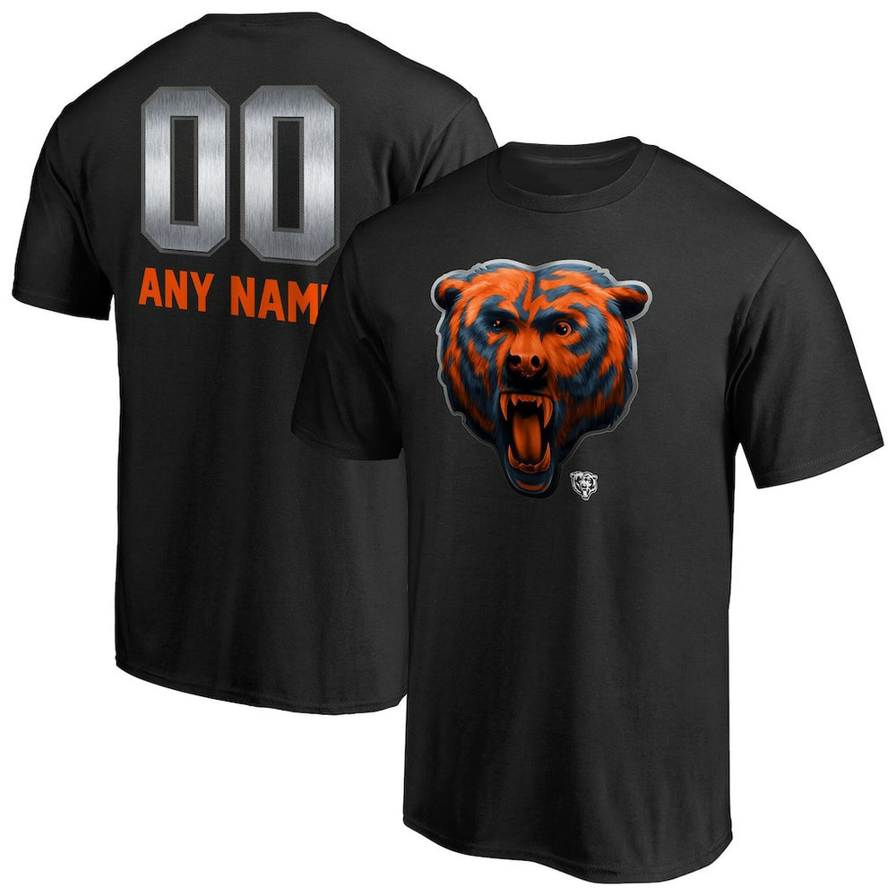 Chicago Bears Personalized Midnight Mascot T-Shirt Black - NFL