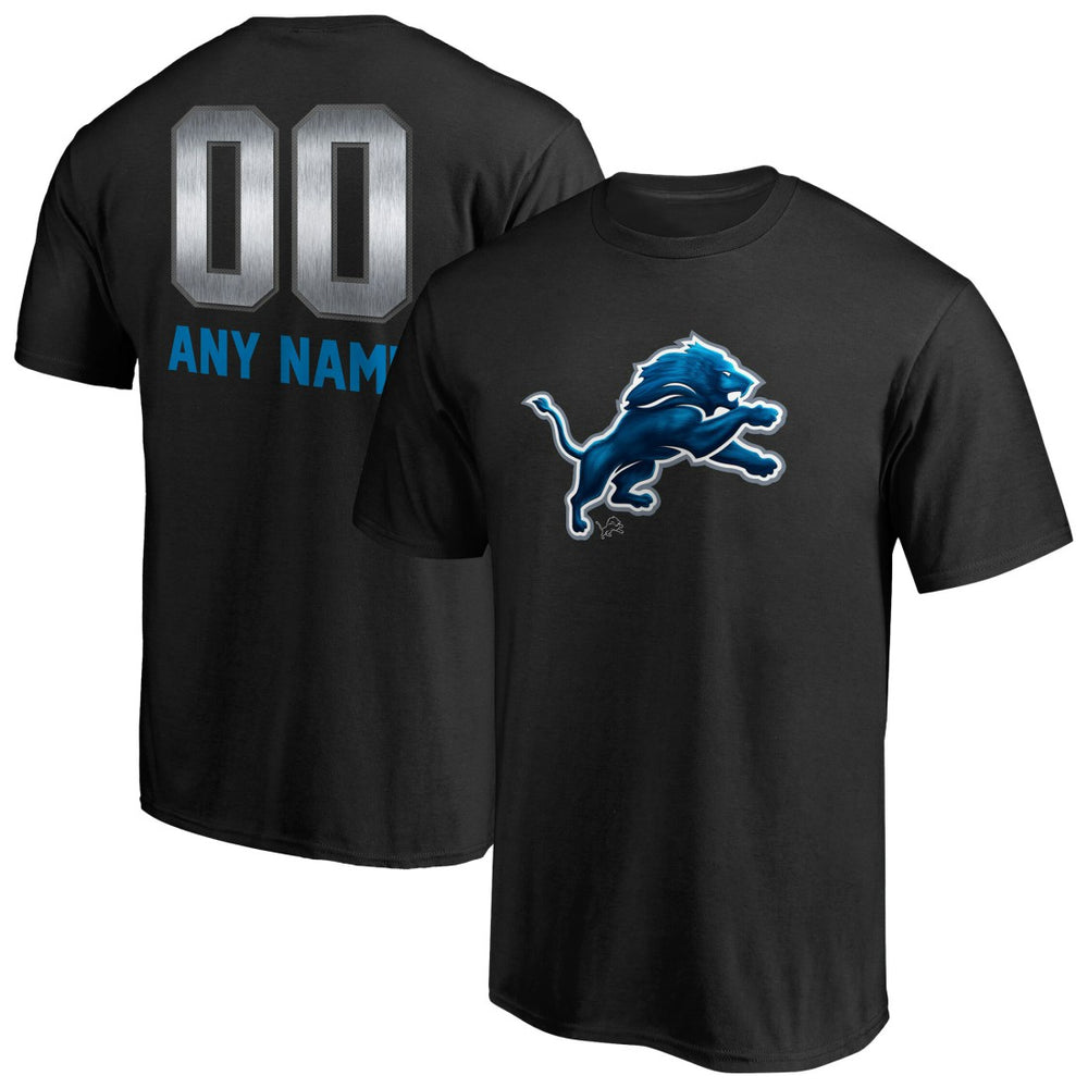 Detroit Lions Personalized Midnight Mascot T-Shirt Black - NFL