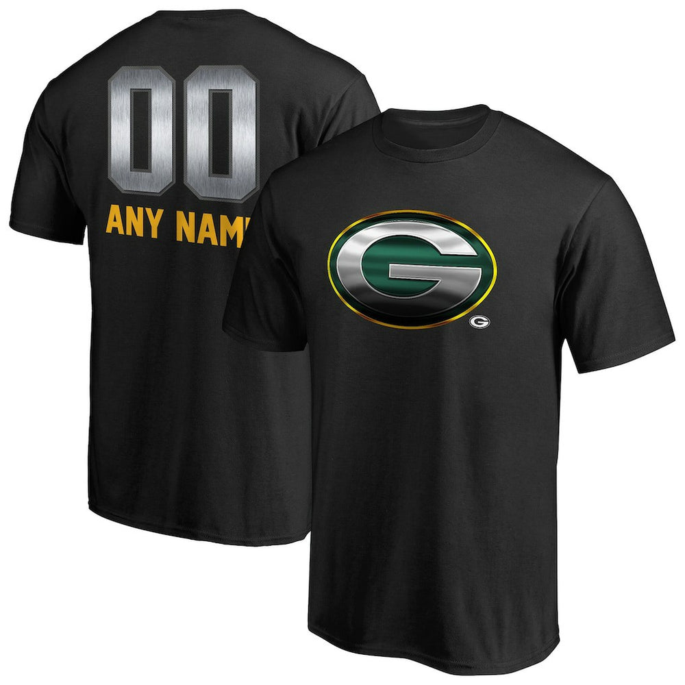 Green Bay Packers Personalized Midnight Mascot T-Shirt Black - NFL