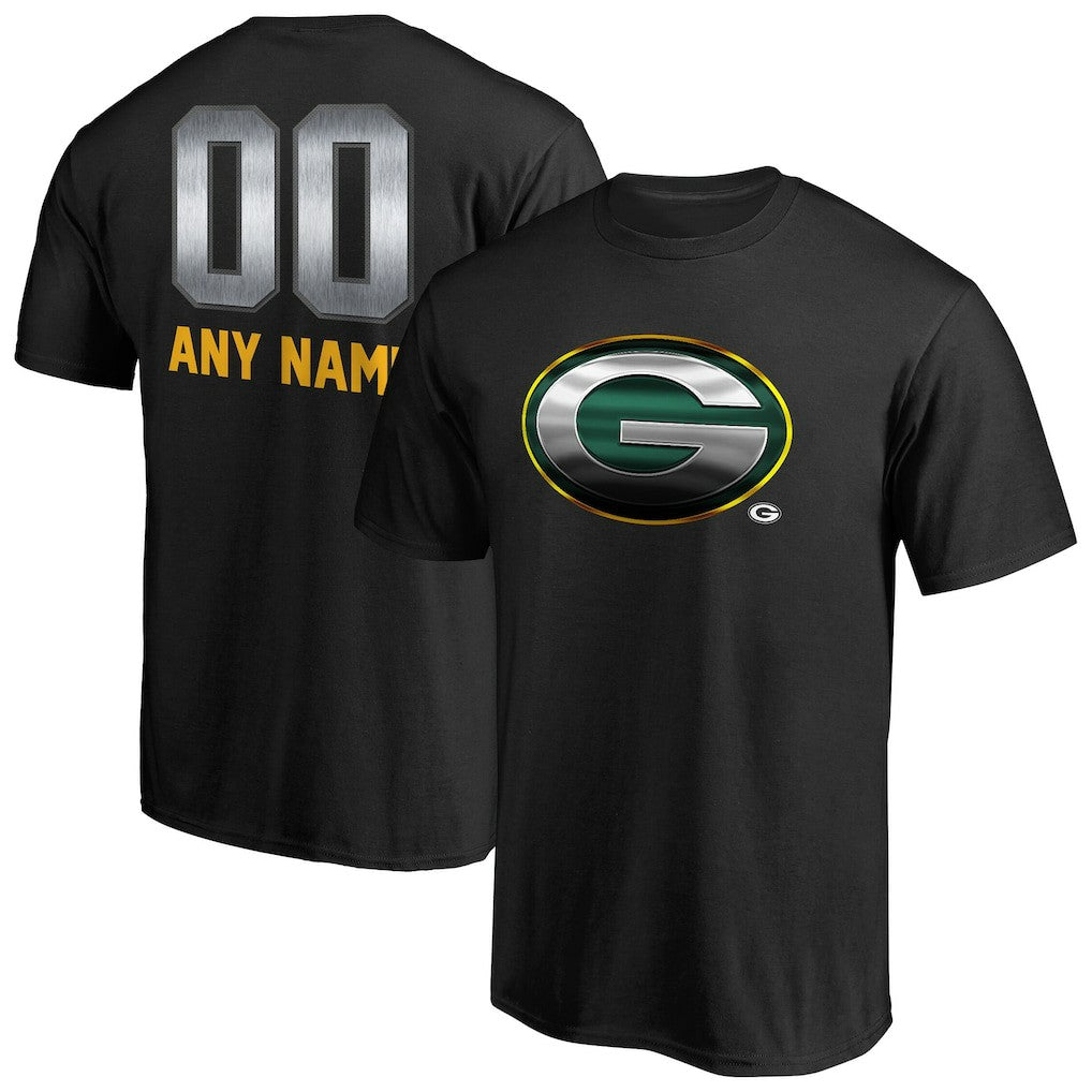 Green Bay Packers Personalized Midnight Mascot T-Shirt Black - NFL
