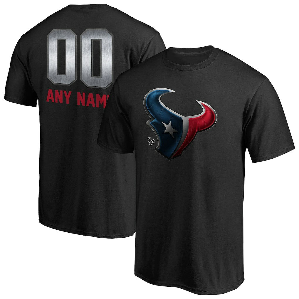 Houston Texans Personalized Midnight Mascot T-Shirt Black - NFL