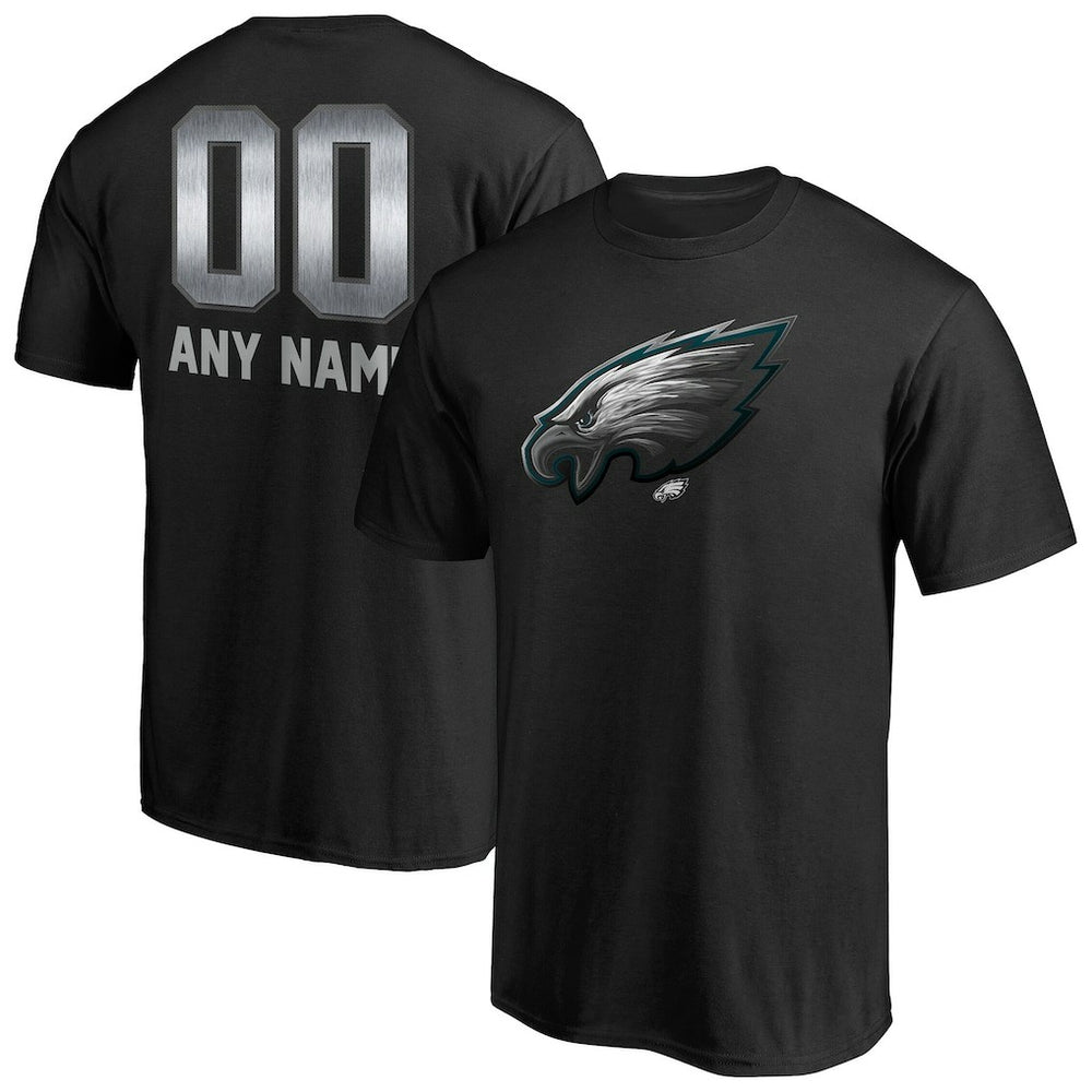 Philadelphia Eagles Personalized Midnight Mascot T-Shirt Black - NFL