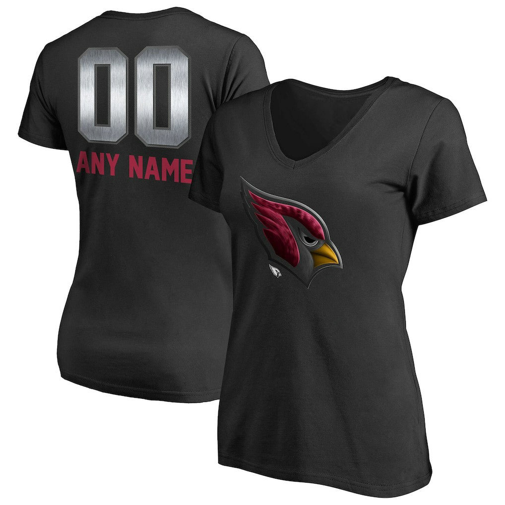 Arizona Cardinals Women's Personalized Midnight Mascot T-Shirt Black - NFL