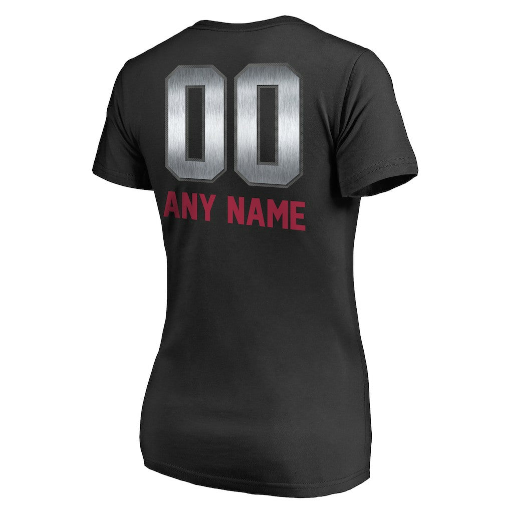 Arizona Cardinals Women's Personalized Midnight Mascot T-Shirt Black - NFL