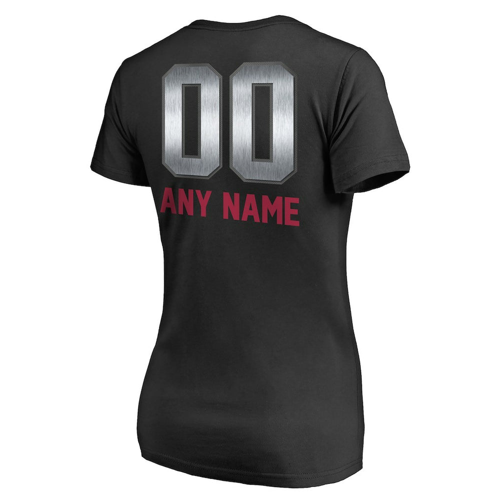 Arizona Cardinals Women's Personalized Midnight Mascot T-Shirt Black - NFL