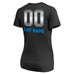 Carolina Panthers Women's Personalized Midnight Mascot T-Shirt Black - NFL