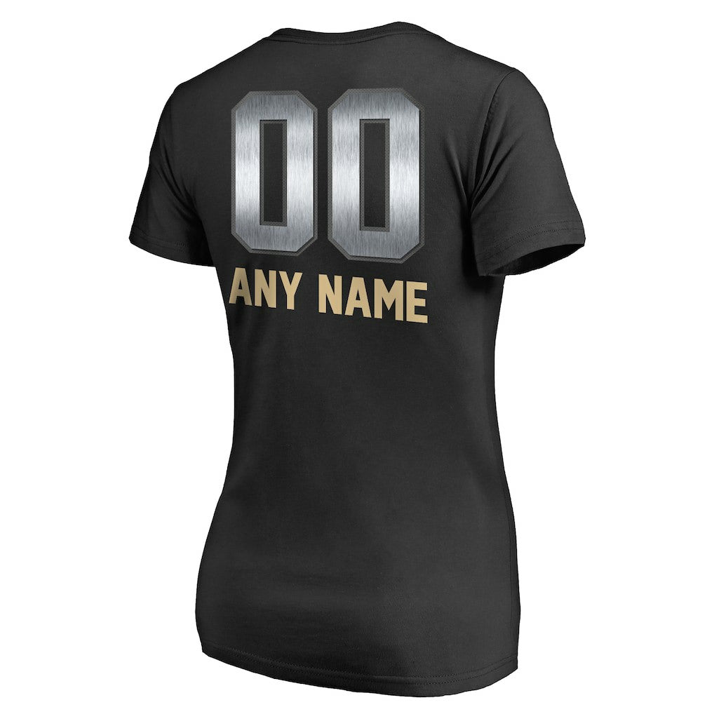 New Orleans Saints Women's Personalized Midnight Mascot T-Shirt Black - NFL