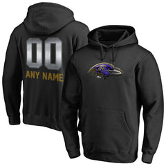 Baltimore Ravens Personalized Midnight Mascot Pullover Hoodie Black - NFL