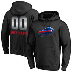 Buffalo Bills Personalized Midnight Mascot Pullover Hoodie Black - NFL