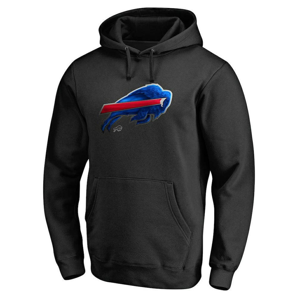 Buffalo Bills Personalized Midnight Mascot Pullover Hoodie Black - NFL