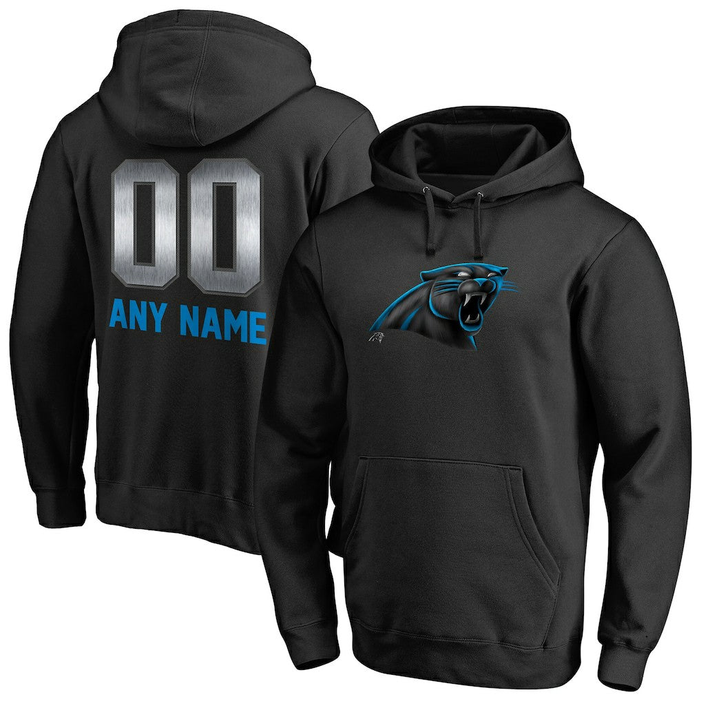 Carolina Panthers Personalized Midnight Mascot Pullover Hoodie Black - NFL