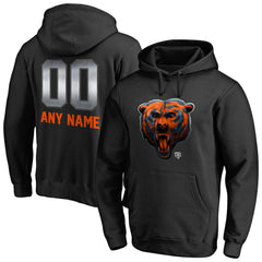 Chicago Bears Personalized Midnight Mascot Pullover Hoodie Black - NFL