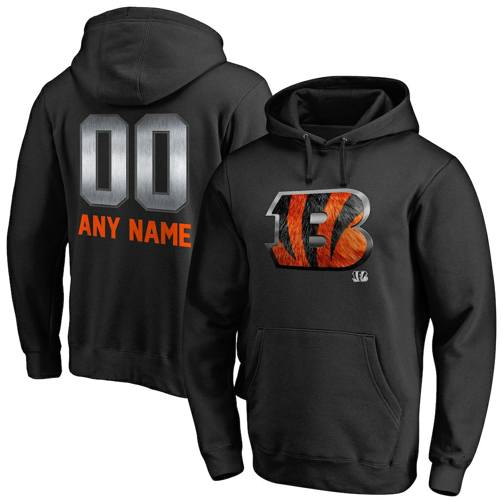 Cincinnati Bengals Personalized Midnight Mascot Pullover Hoodie Black - NFL