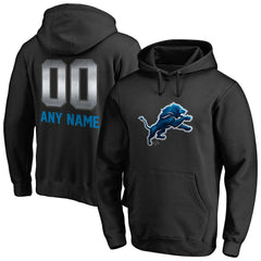 Detroit Lions Personalized Midnight Mascot Pullover Hoodie Black - NFL