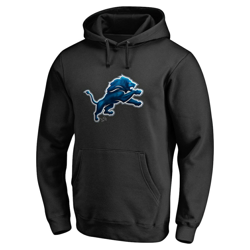 Detroit Lions Personalized Midnight Mascot Pullover Hoodie Black - NFL