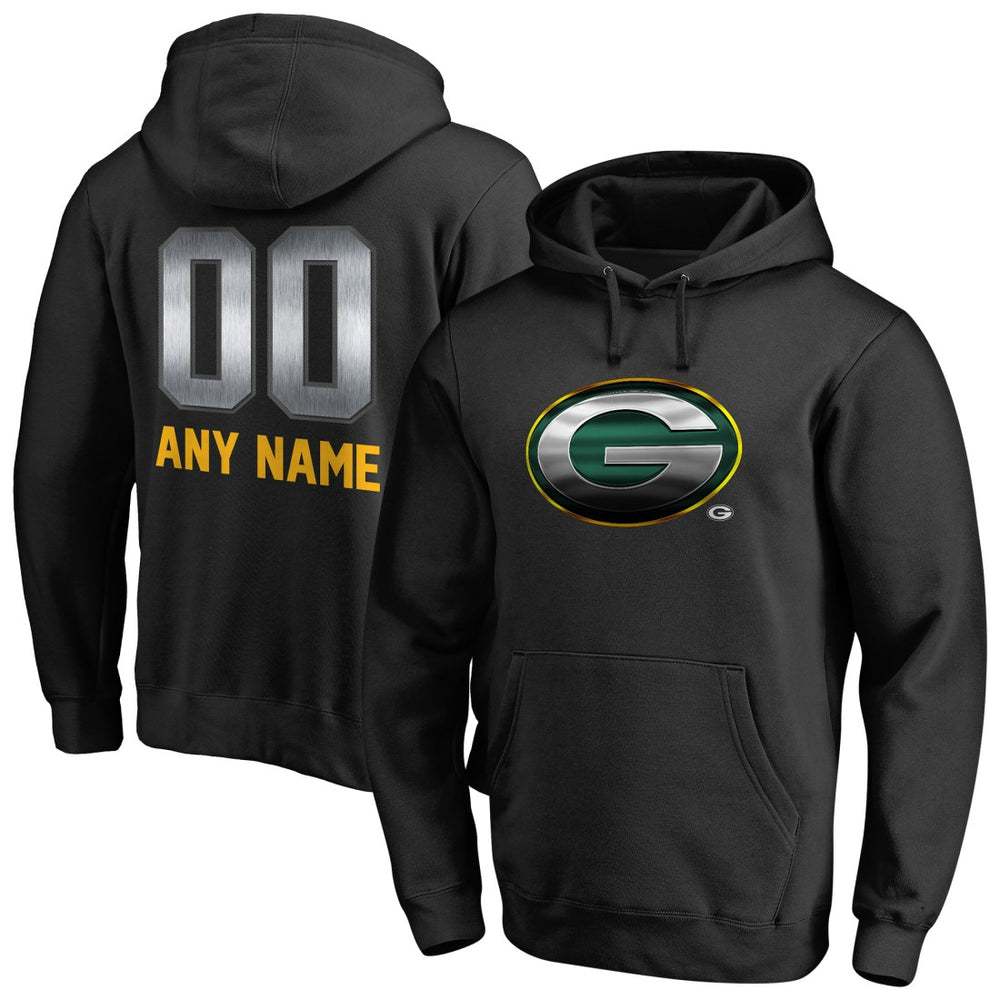 Green Bay Packers Personalized Midnight Mascot Pullover Hoodie Black - NFL