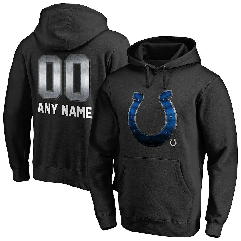 Indianapolis Colts Personalized Midnight Mascot Pullover Hoodie Black - NFL