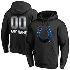 Indianapolis Colts Personalized Midnight Mascot Pullover Hoodie Black - NFL